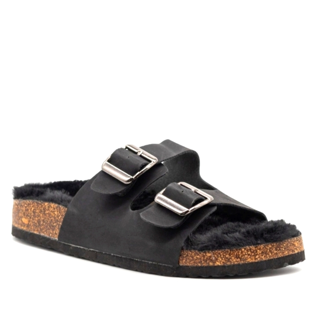 👣REFRESH🇺🇲 Leo Fuzzy Sandals footwear